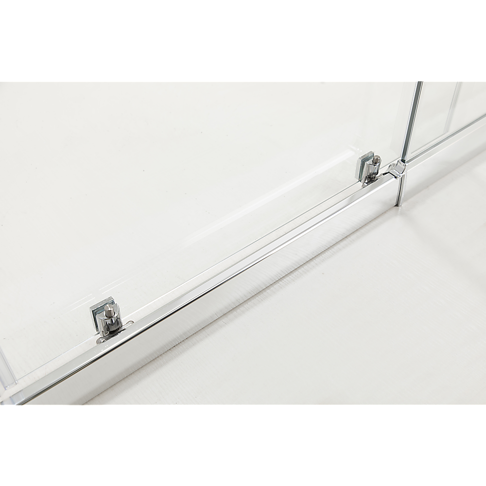 Adjustable 1400x1010mm Single Door Corner Sliding Glass Shower Screen in Chrome 4