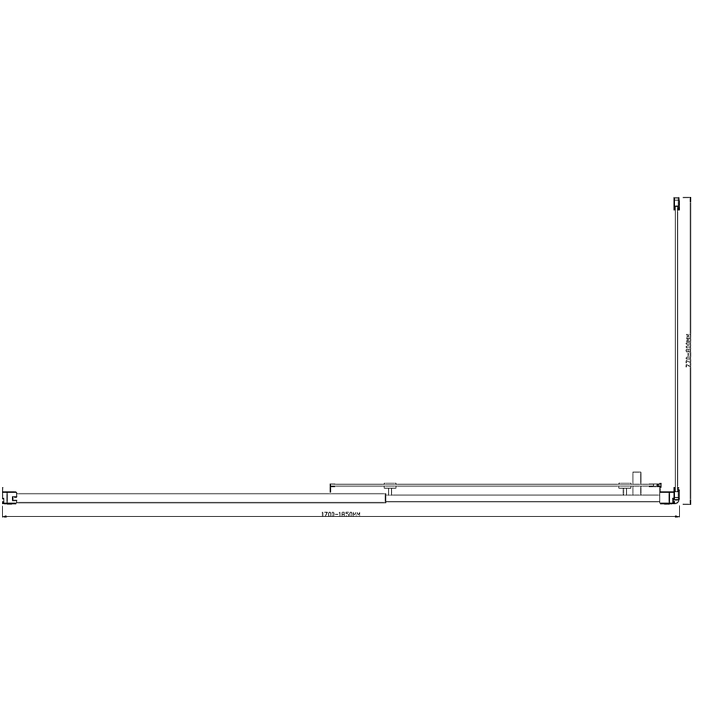 150mm Adjustable (1850x800mm) Single Door Corner Sliding Glass Shower Screen in Black 7