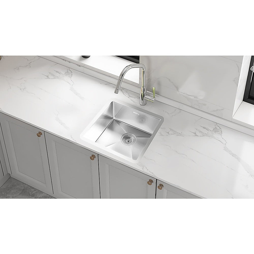 510x450mm Handmade Stainless Steel Undermount / Topmount Kitchen Laundry Sink with Waste 3