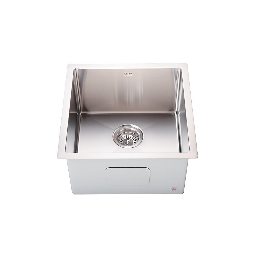 450x450mm Handmade Stainless Steel Undermount / Topmount Kitchen Laundry Sink with Waste