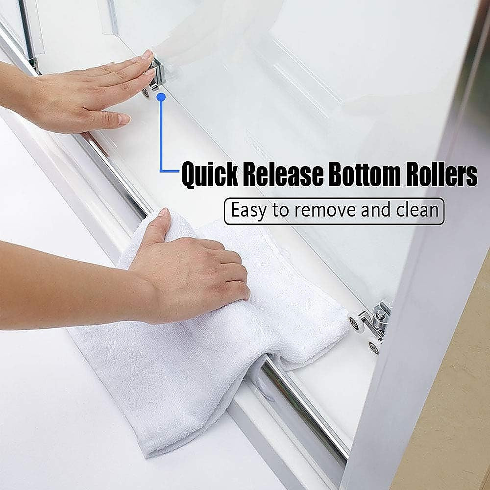 140-150cm Adjustable Wall to Wall Sliding Glass Shower Door in Chrome 3