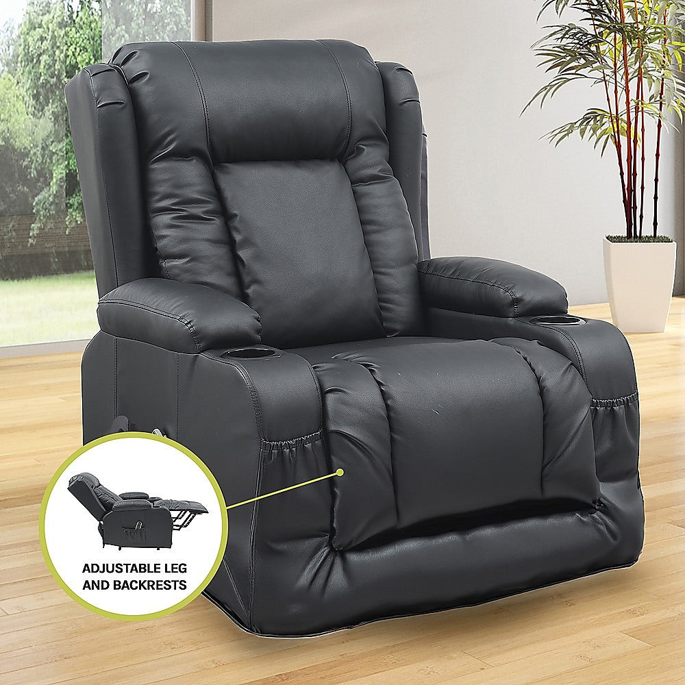 Lift Heated Leather Recliner Electric Massage Chair with USB port 13