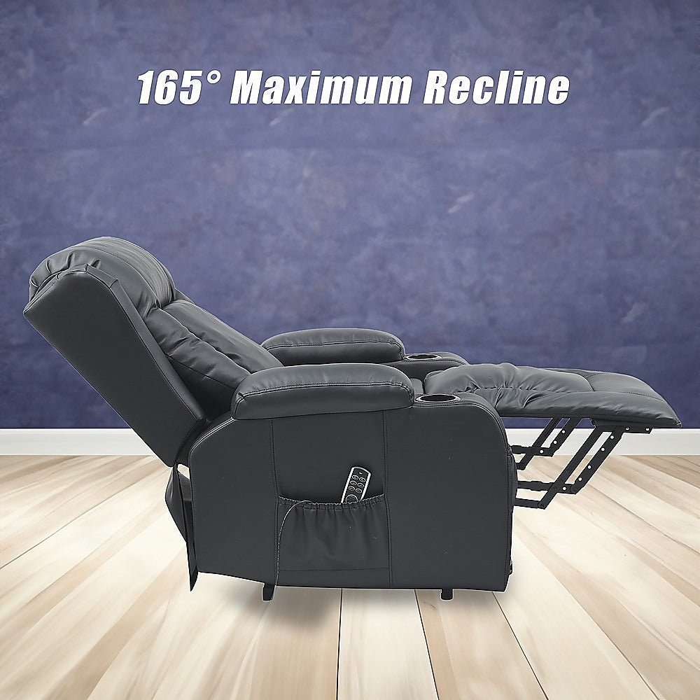 Lift Heated Leather Recliner Electric Massage Chair with USB port 11