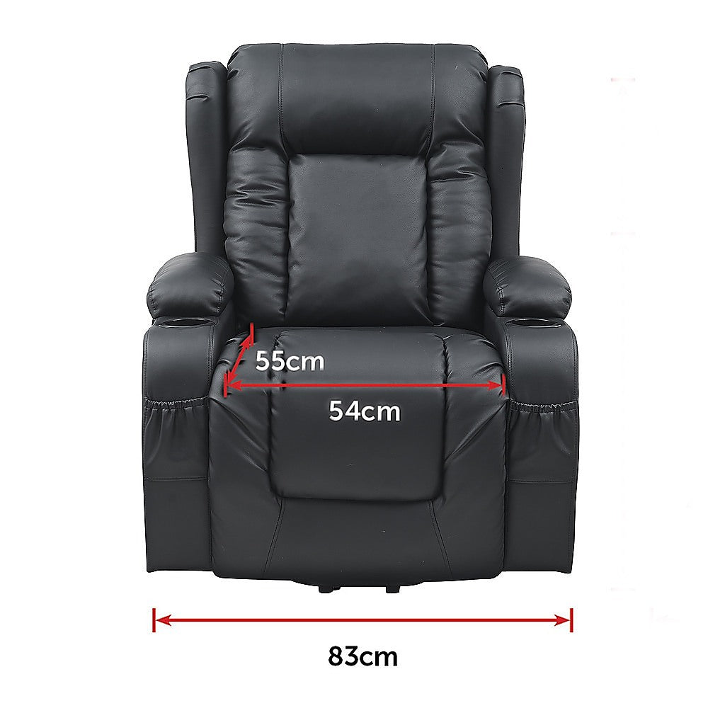 Lift Heated Leather Recliner Electric Massage Chair with USB port 14