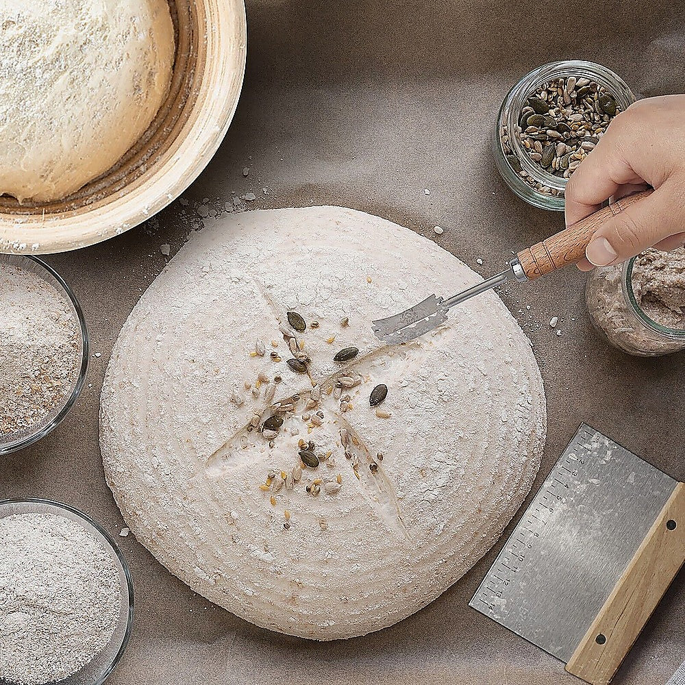 2 x 9" Sourdough Bread Proofing Set Bread Making Kit Round Bowls 4