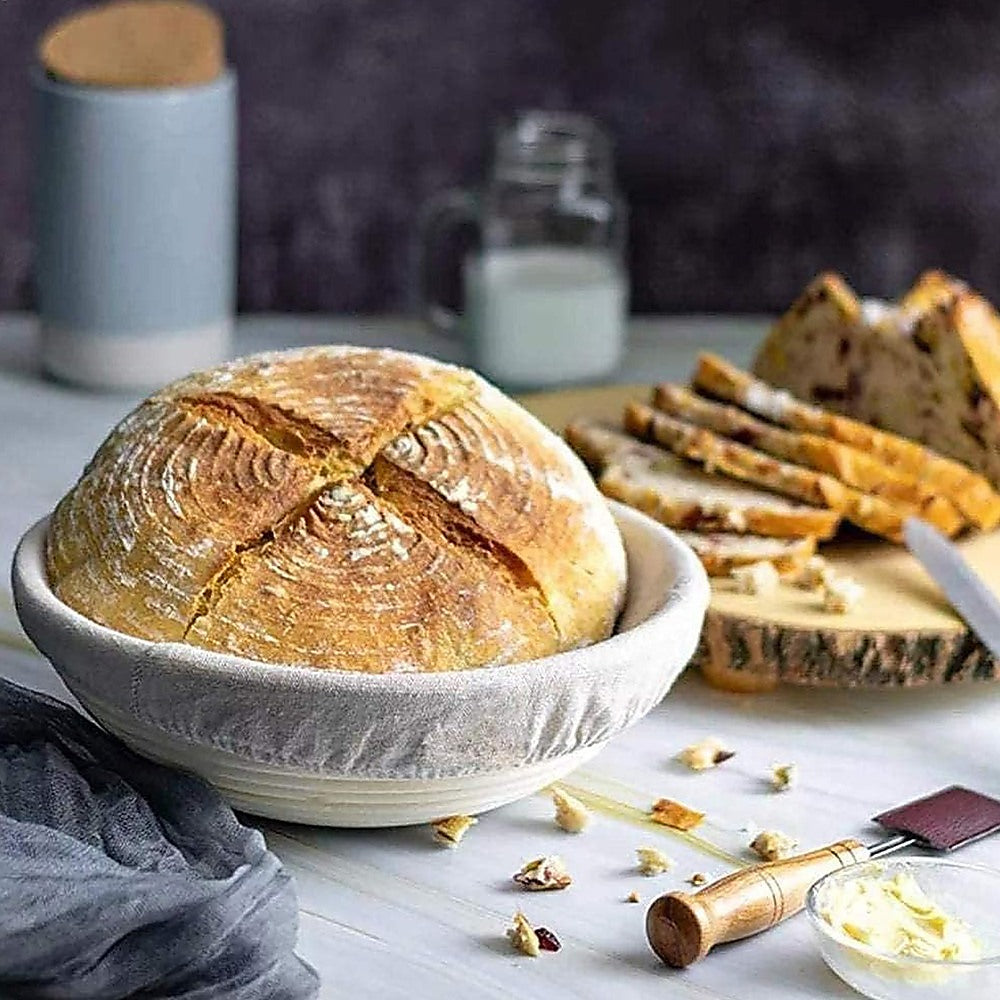 2 x 9" Sourdough Bread Proofing Set Bread Making Kit Round Bowls 6