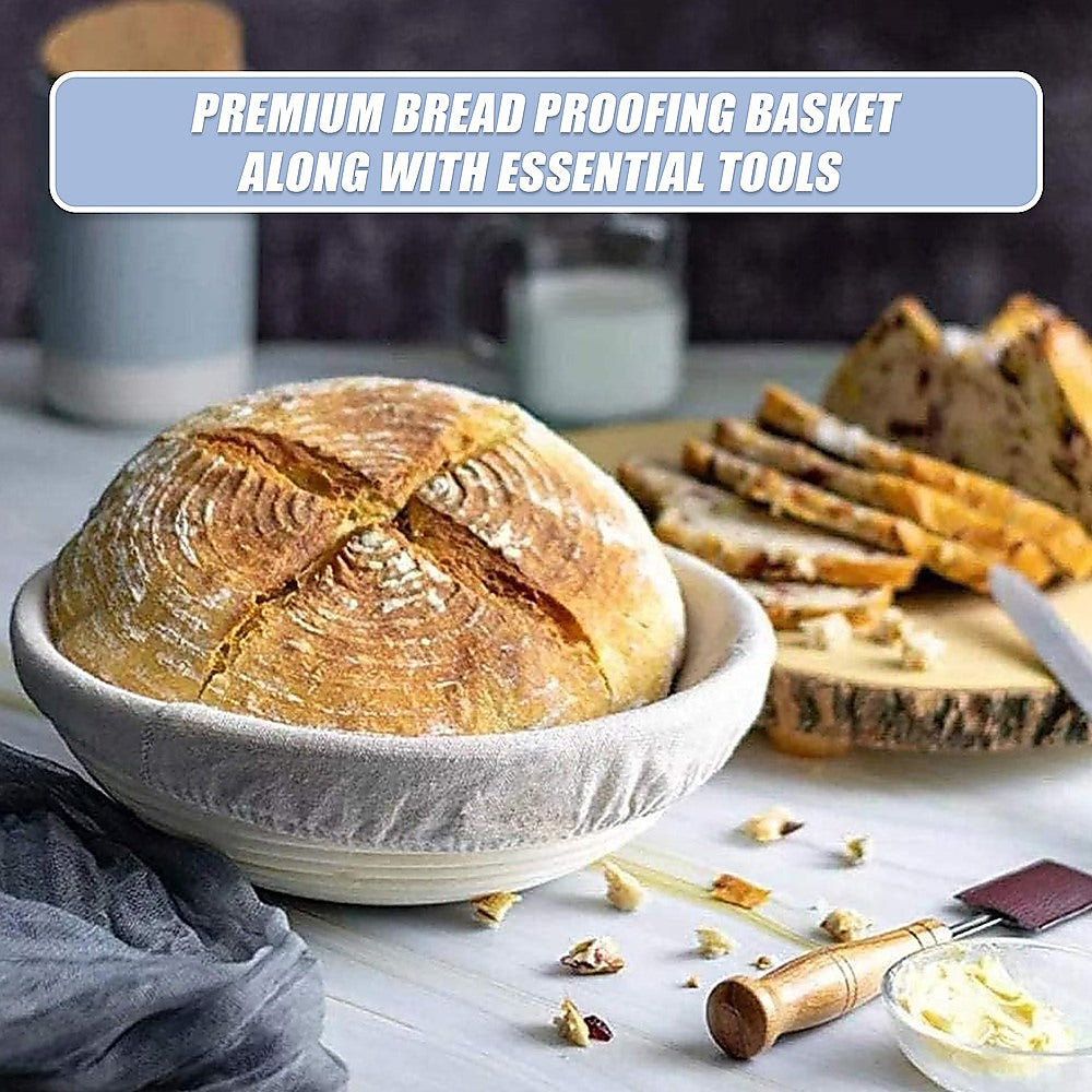 2 x 9" Sourdough Bread Proofing Set Bread Making Kit Round Bowls 9