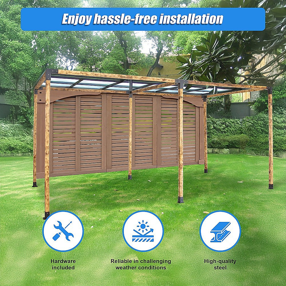 Roof Pergola Gazebo Shed Matte Black Steel Brackets DIY Kits 5