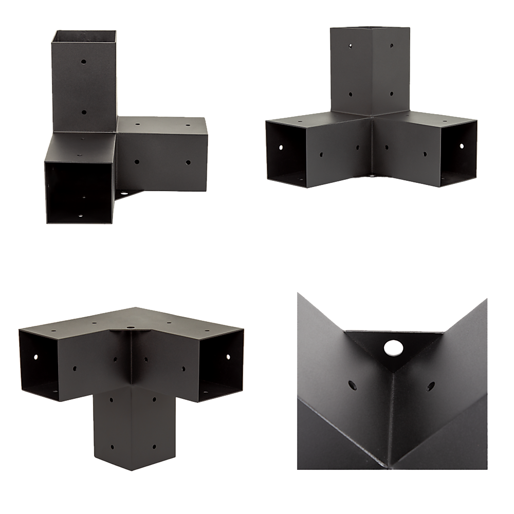 Roof Pergola Gazebo Shed Matte Black Steel Brackets DIY Kits 12