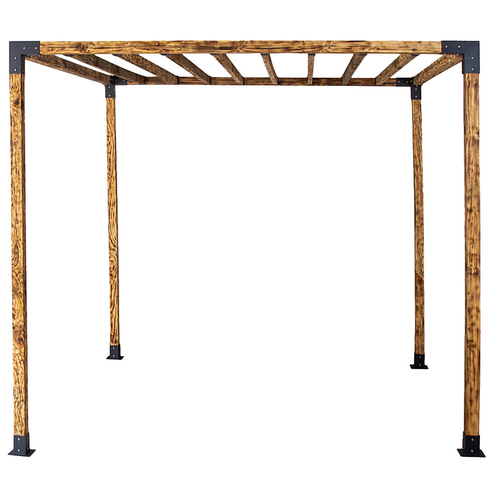 Roof Pergola Gazebo Shed Matte Black Steel Brackets DIY Kits 5