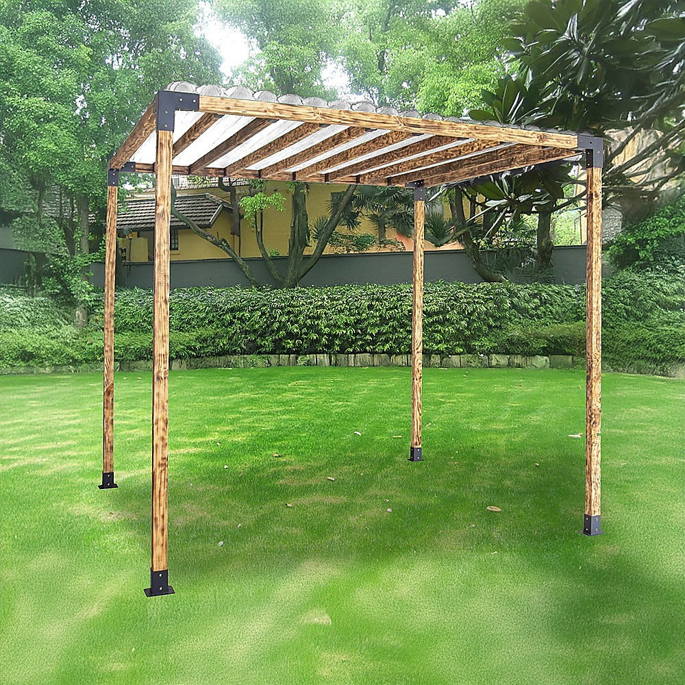 Roof Pergola Gazebo Shed Matte Black Steel Brackets DIY Kits 12