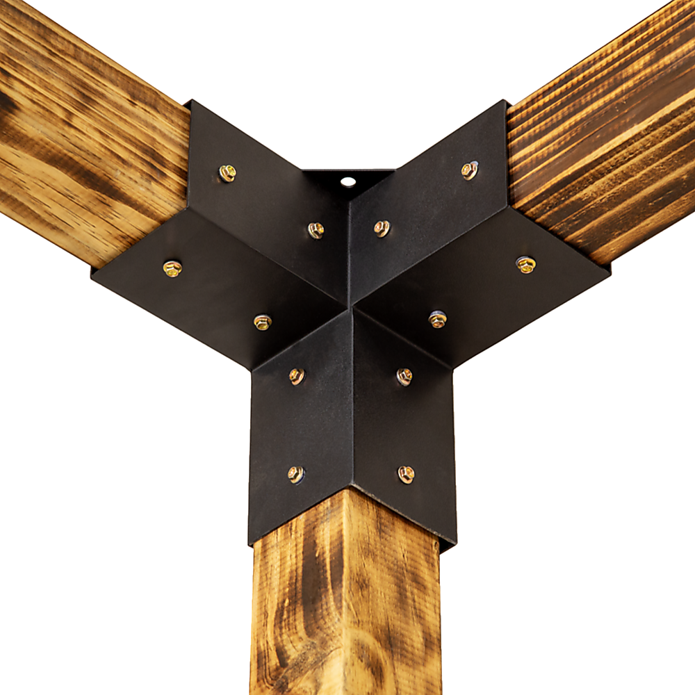 Roof Pergola Gazebo Shed Matte Black Steel Brackets DIY Kits 4