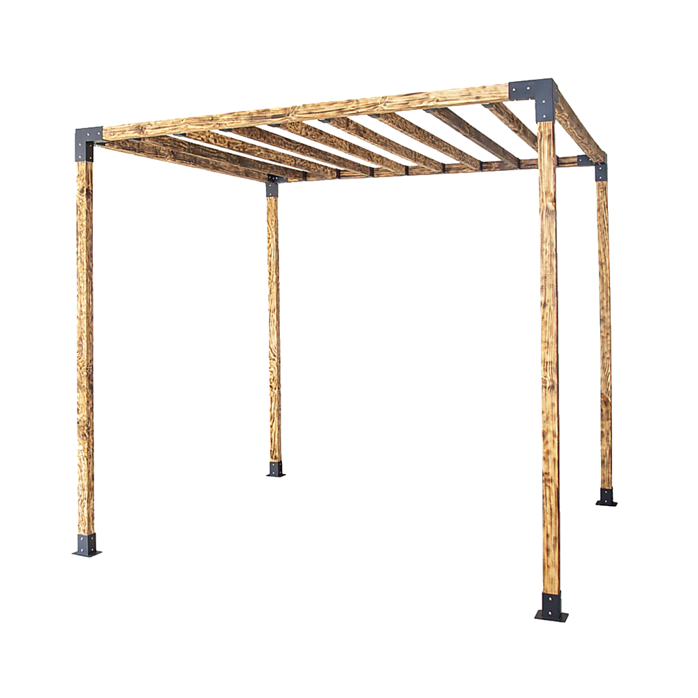 Roof Pergola Gazebo Shed Matte Black Steel Brackets DIY Kits 11