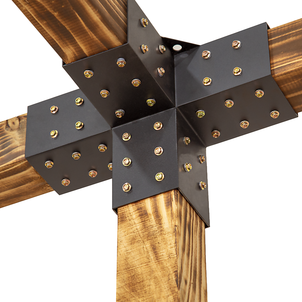 Roof Pergola Gazebo Shed Matte Black Steel Brackets DIY Kits 4