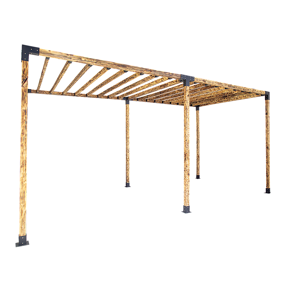 Roof Pergola Gazebo Shed Matte Black Steel Brackets DIY Kits 7