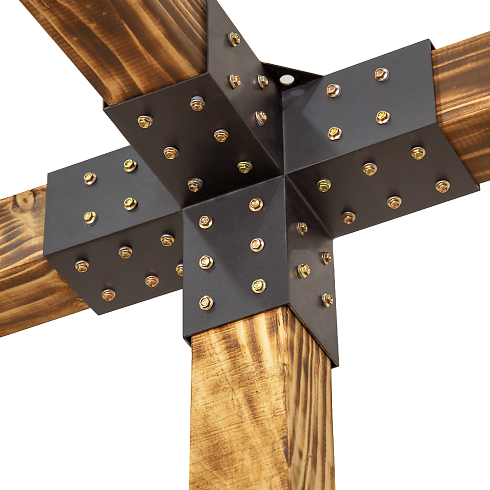 Roof Pergola Gazebo Shed Matte Black Steel Brackets DIY Kits 12