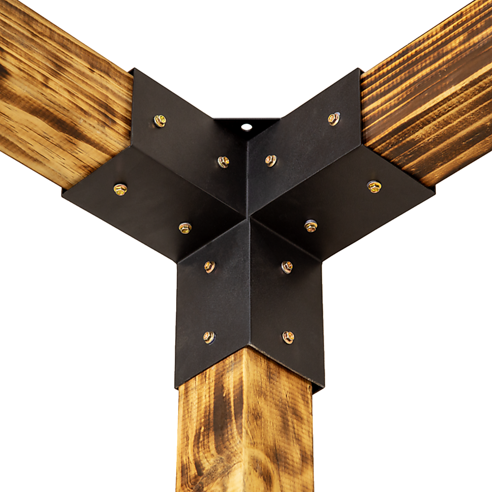 Roof Pergola Gazebo Shed Matte Black Steel Brackets DIY Kits 4