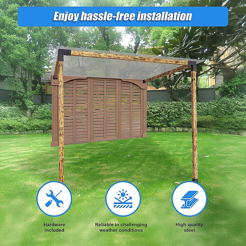 Roof Pergola Gazebo Shed Matte Black Steel Brackets DIY Kits 5