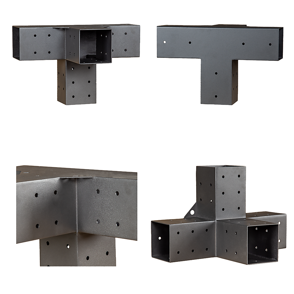 Roof Pergola Gazebo Shed Matte Black Steel Brackets DIY Kits 13