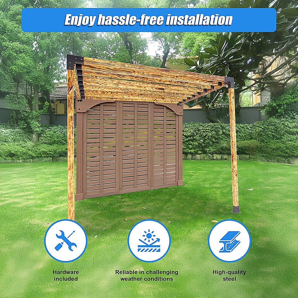 Roof Pergola Gazebo Shed Matte Black Steel Brackets DIY Kits 6