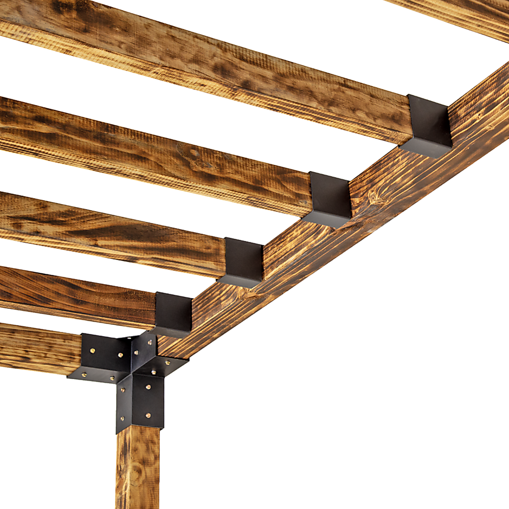 Roof Pergola Gazebo Shed Matte Black Steel Brackets DIY Kits 8