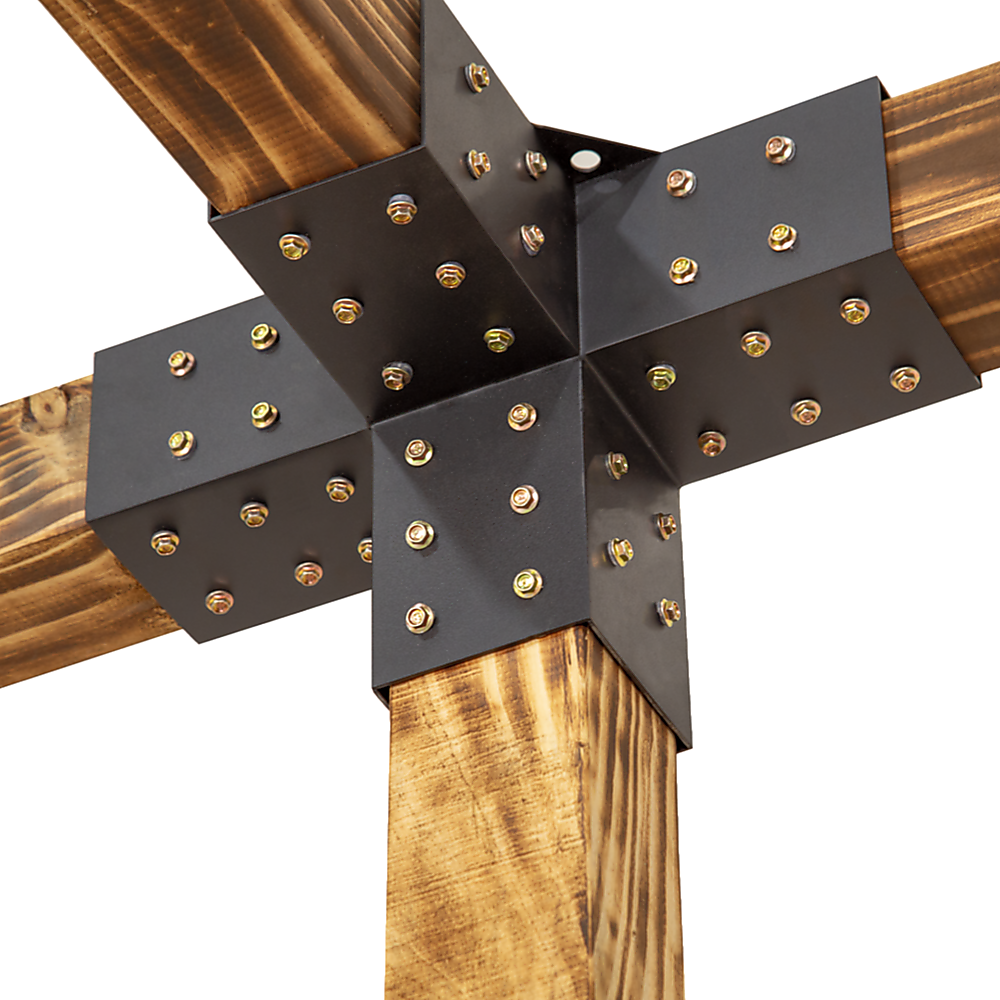 Roof Pergola Gazebo Shed Matte Black Steel Brackets DIY Kits 4