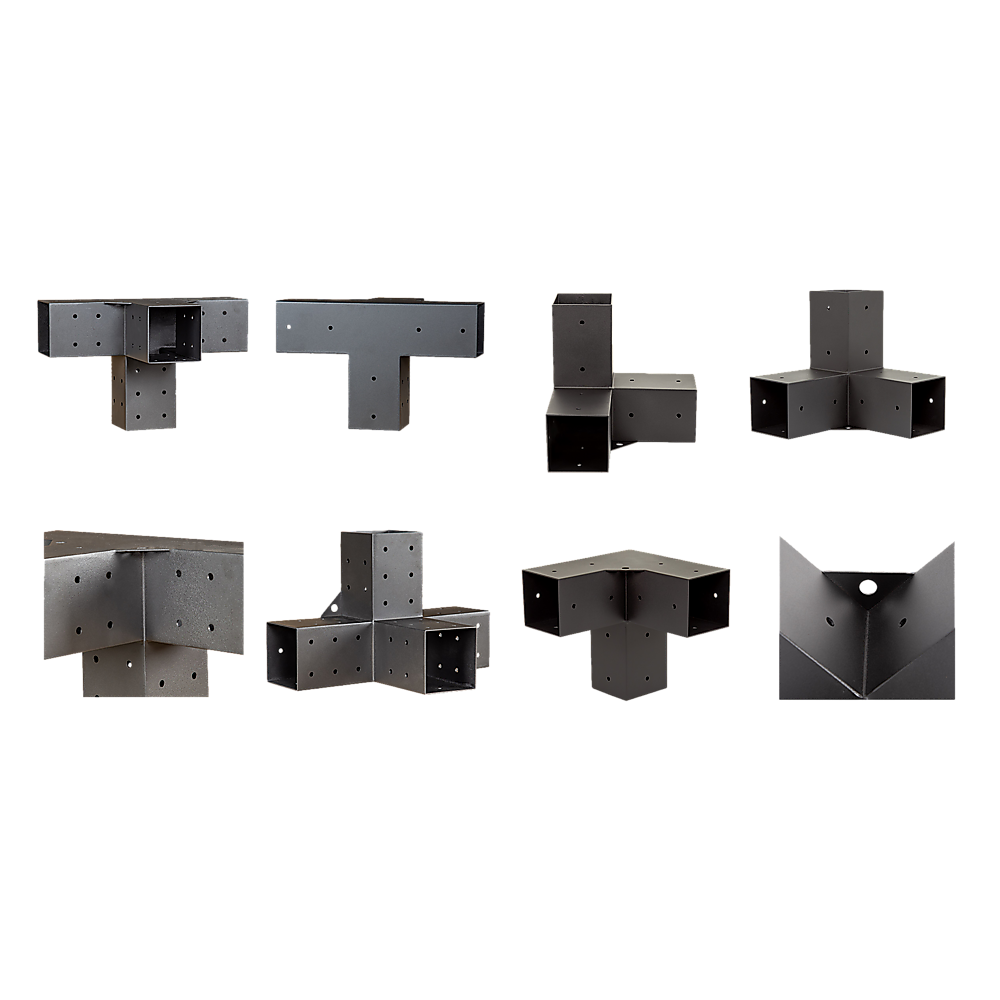 Roof Pergola Gazebo Shed Matte Black Steel Brackets DIY Kits 12