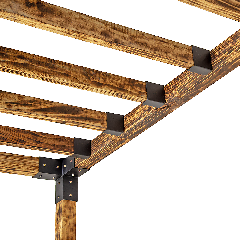 Roof Pergola Gazebo Shed Matte Black Steel Brackets DIY Kits 7