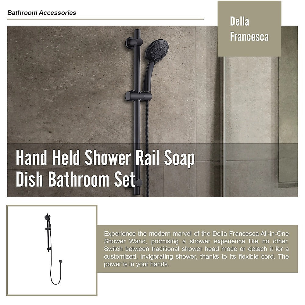 Hand Held Shower Rail Soap Dish Bathroom Set 9