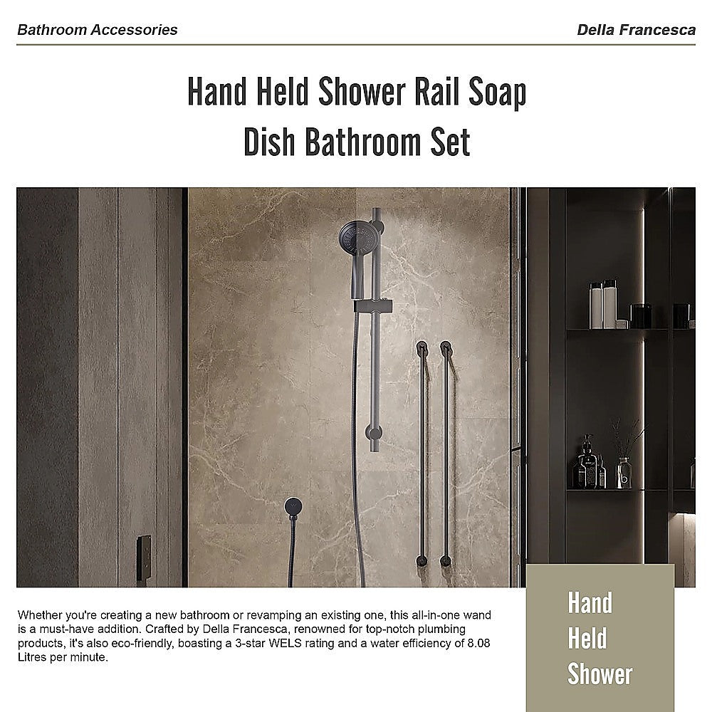 Hand Held Shower Rail Soap Dish Bathroom Set 10