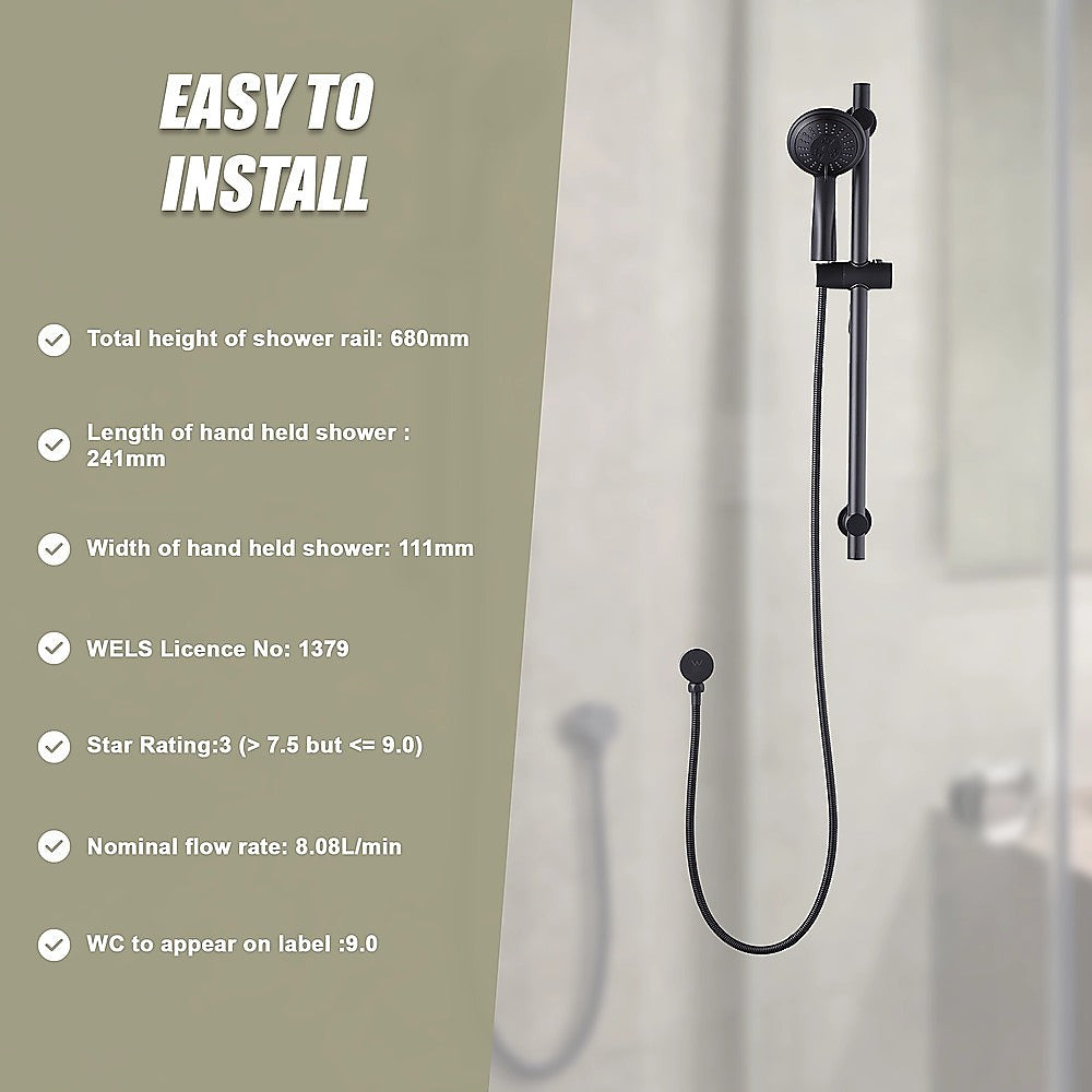 Hand Held Shower Rail Soap Dish Bathroom Set 11