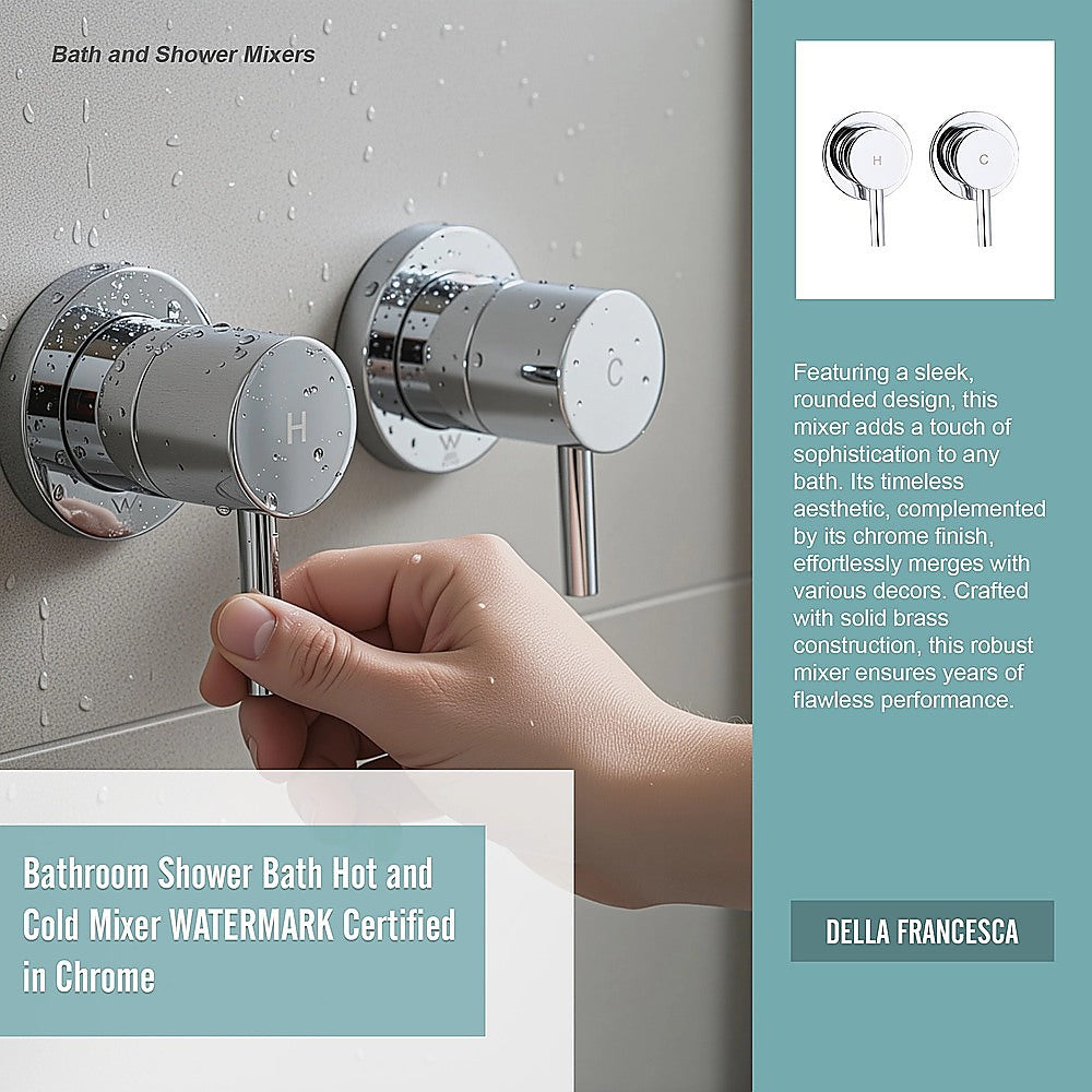 Bathroom Shower Bath Hot and Cold Mixer WATERMARK Certified in Chrome 10