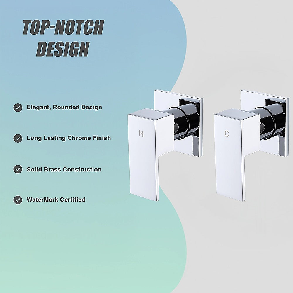 Bathroom Shower Bath Hot and Cold Square Mixer WATERMARK Certified in Chrome 11