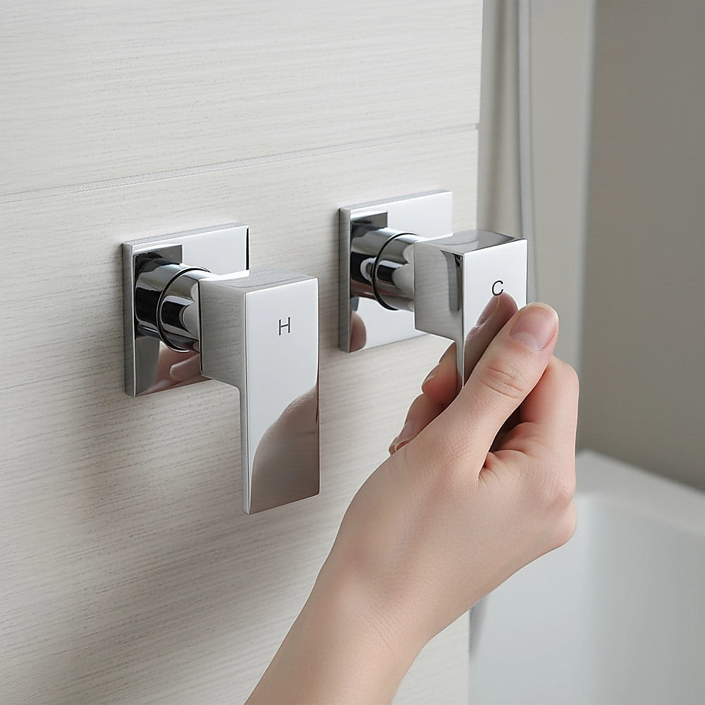 Bathroom Shower Bath Hot and Cold Square Mixer WATERMARK Certified in Chrome 5