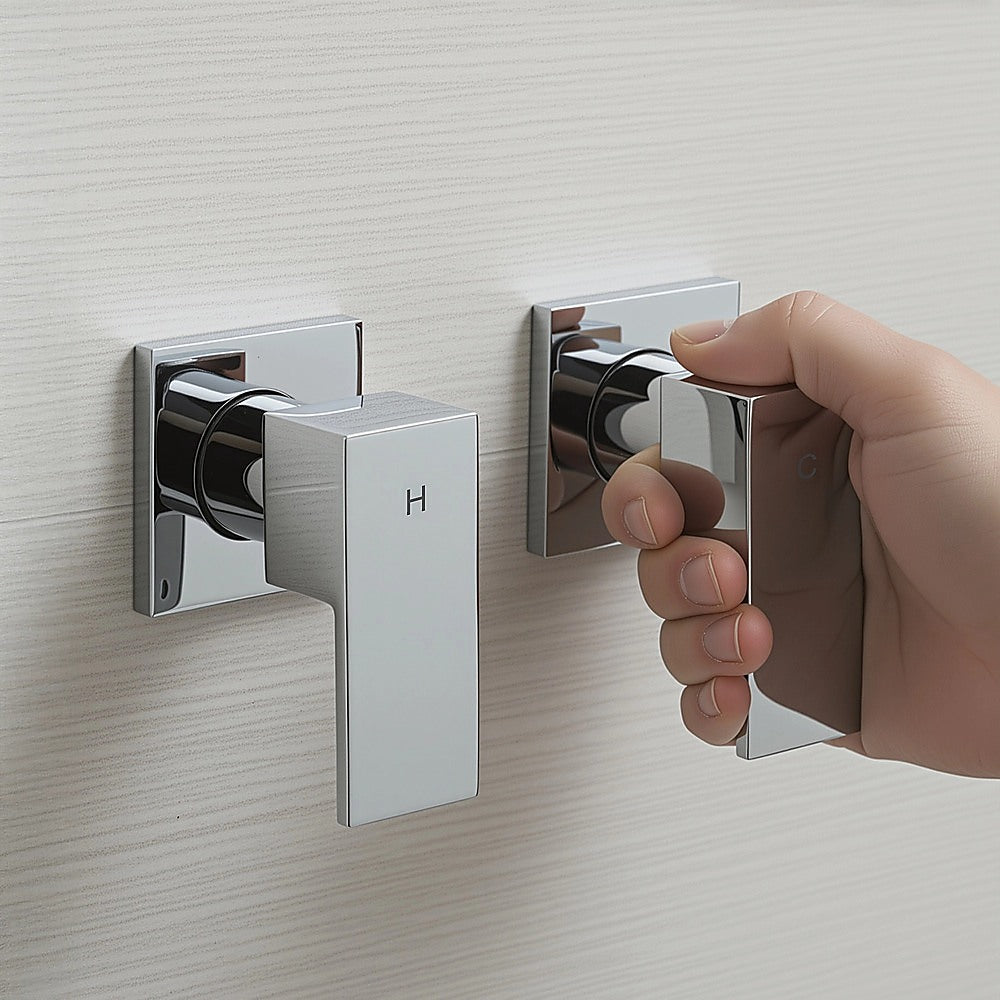 Bathroom Shower Bath Hot and Cold Square Mixer WATERMARK Certified in Chrome 8