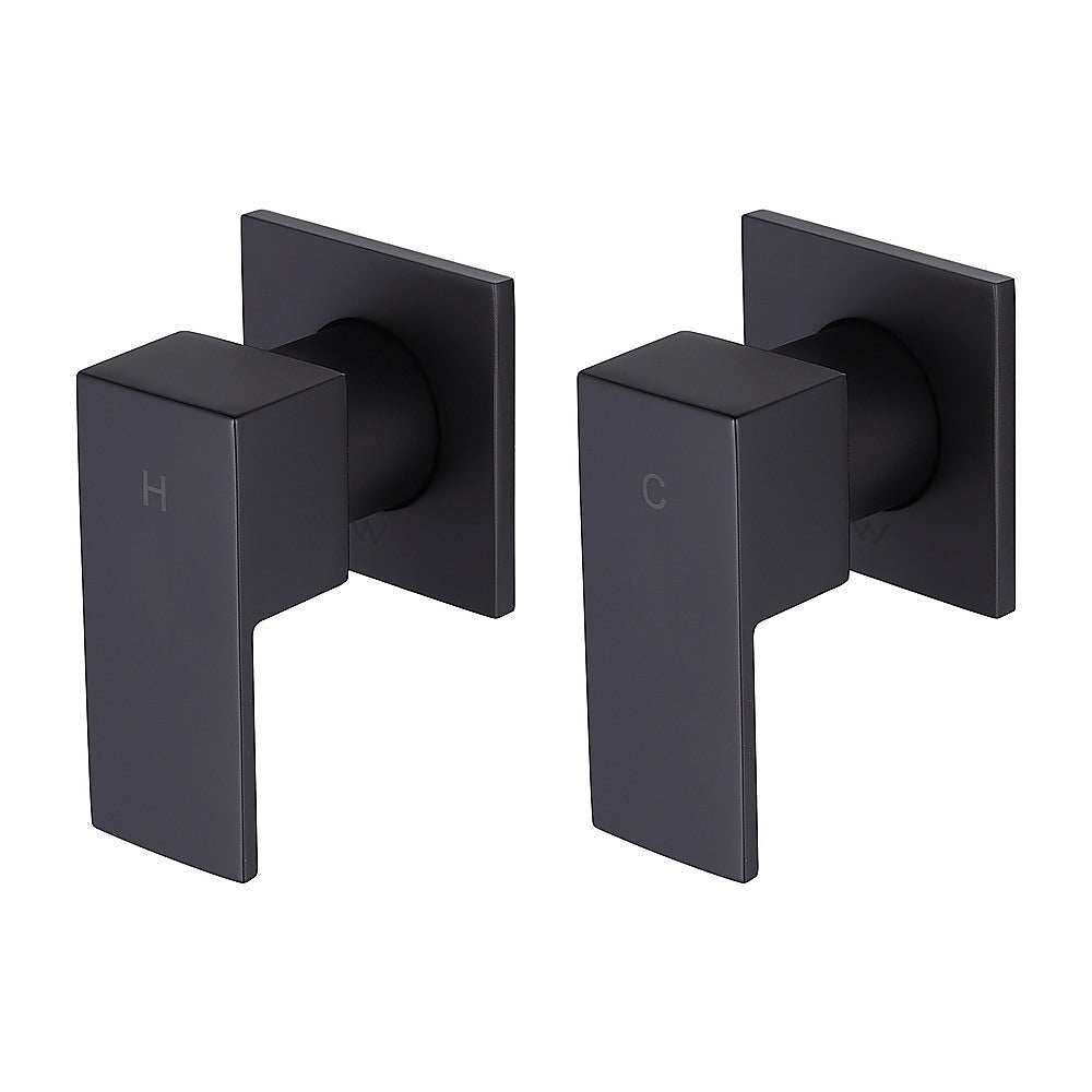 Bathroom Shower Bath Hot and Cold Square Mixer WATERMARK Certified in Black
