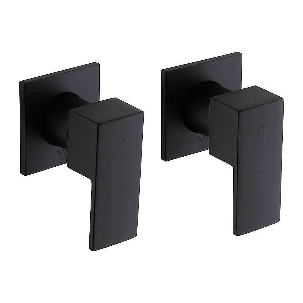 Bathroom Shower Bath Hot and Cold Square Mixer WATERMARK Certified in Black 7