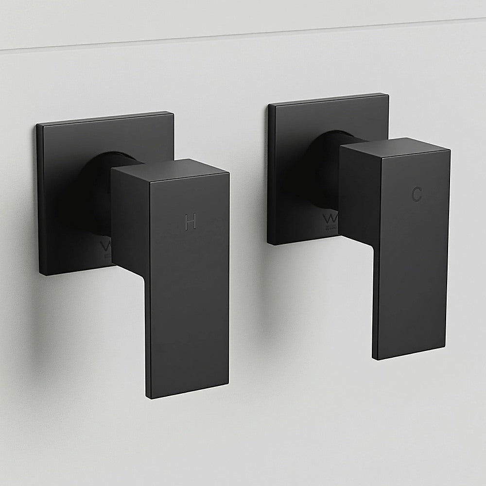 Bathroom Shower Bath Hot and Cold Square Mixer WATERMARK Certified in Black