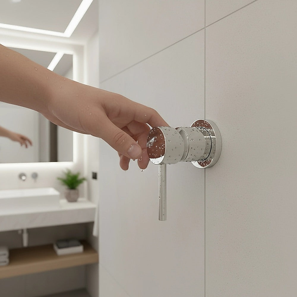 Single Round Shower Bath Mixer Tap Bathroom WATERMARK Approved 6