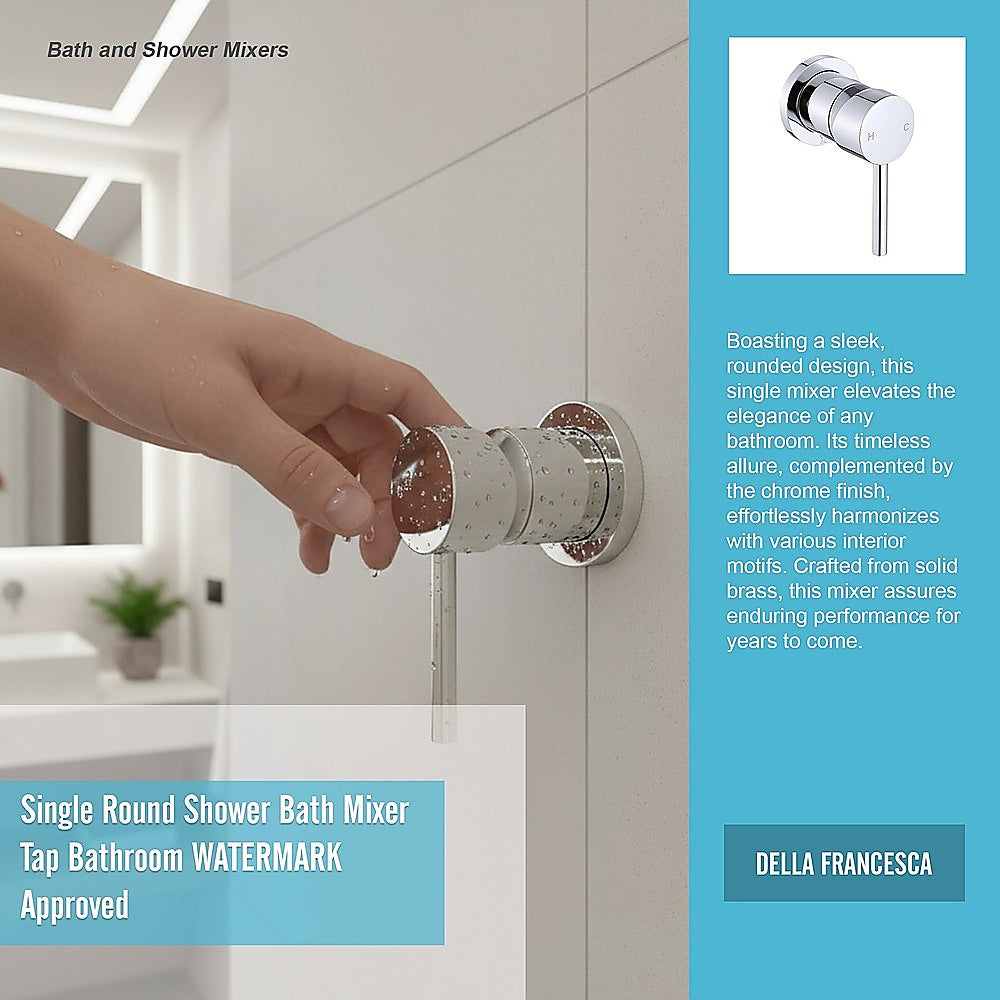 Single Round Shower Bath Mixer Tap Bathroom WATERMARK Approved 10
