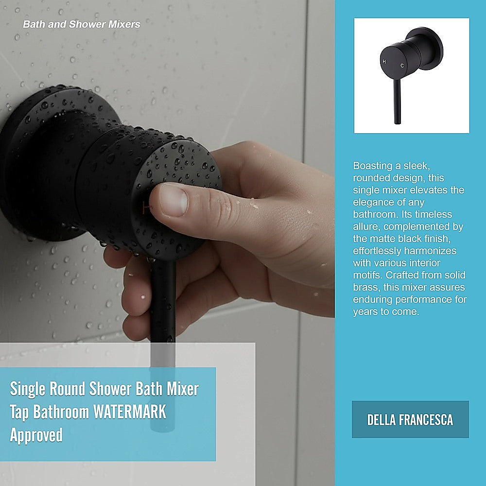 Single Round Shower Bath Mixer Tap Bathroom WATERMARK Approved 10