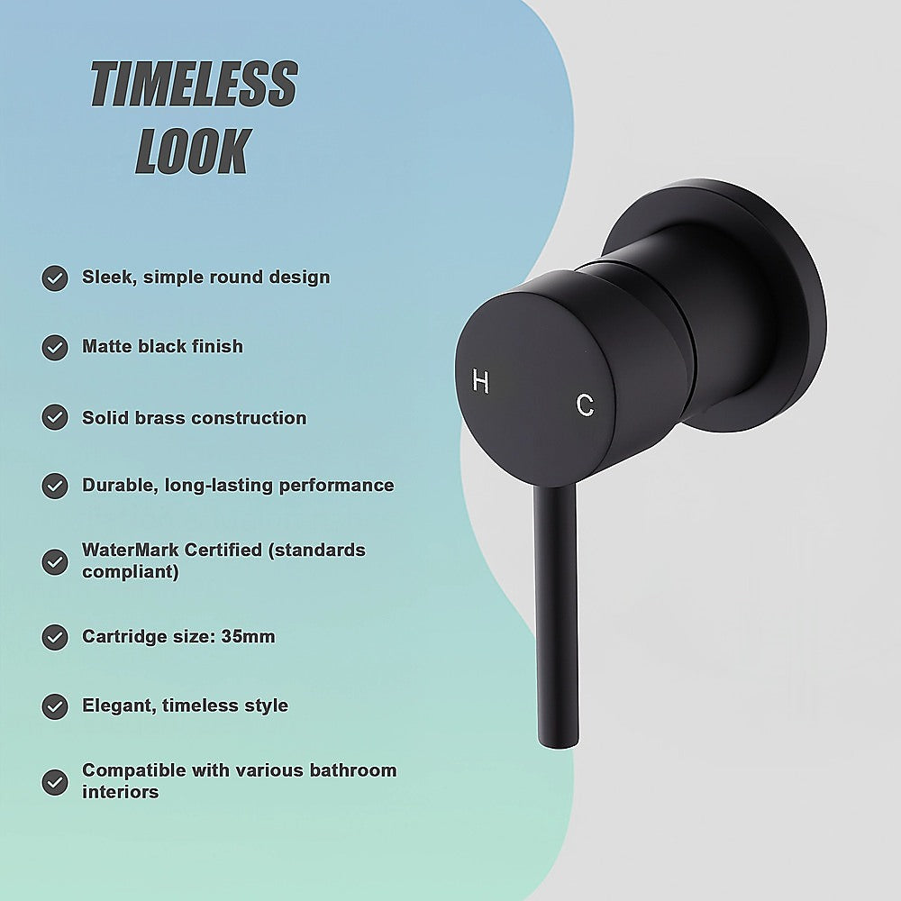 Single Round Shower Bath Mixer Tap Bathroom WATERMARK Approved 11