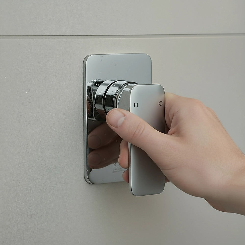 Single Square Shower Bath Mixer Tap Bathroom WATERMARK Approved in Chrome 5