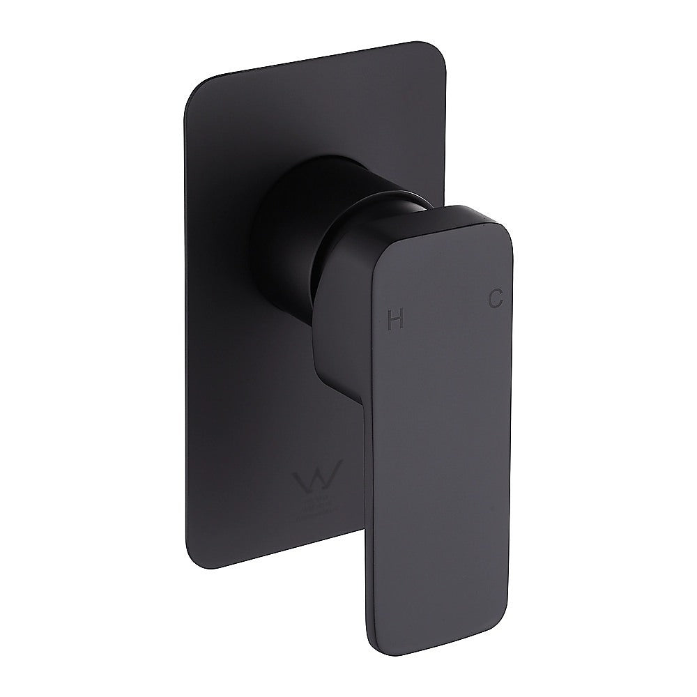 Single Square Shower Bath Mixer Tap Bathroom WATERMARK Approved in Black 5