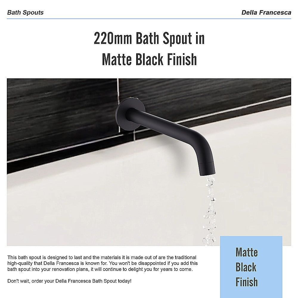 220mm Bath Spout in Matte Black Finish 10