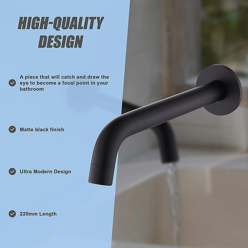 220mm Bath Spout in Matte Black Finish 11