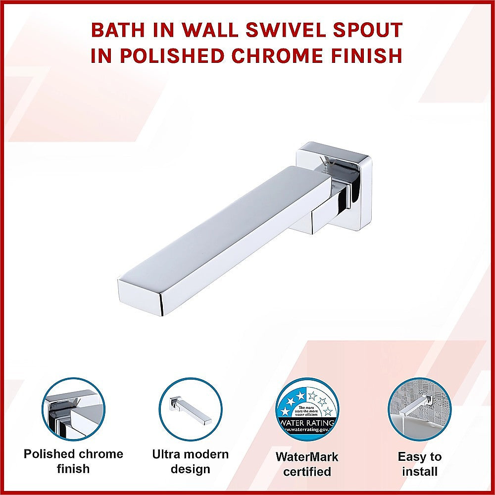 Bath In Wall Swivel Spout in Polished Chrome Finish 3