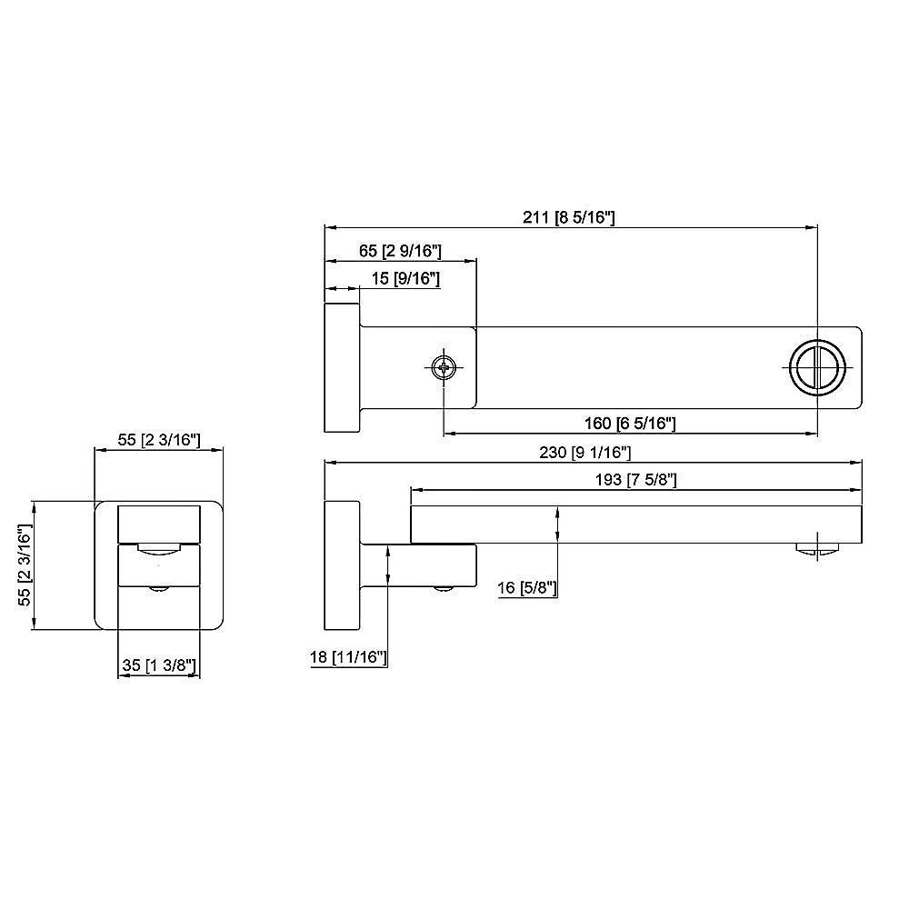 Bath In Wall Swivel Spout in Polished Chrome Finish 11