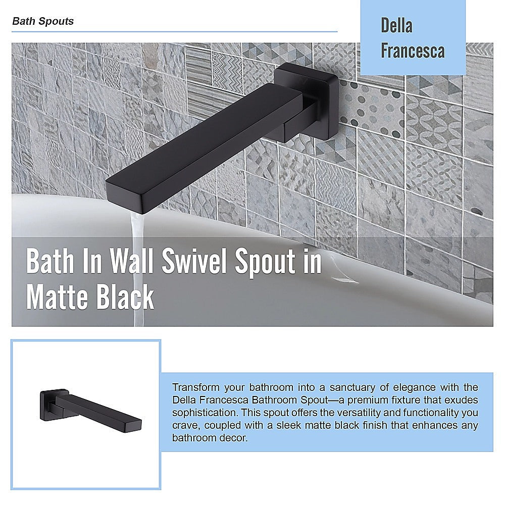 Bath In Wall Swivel Spout in Matte Black 10