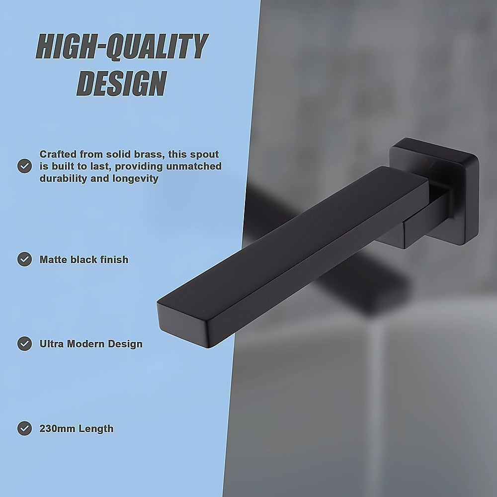 Bath In Wall Swivel Spout in Matte Black 12